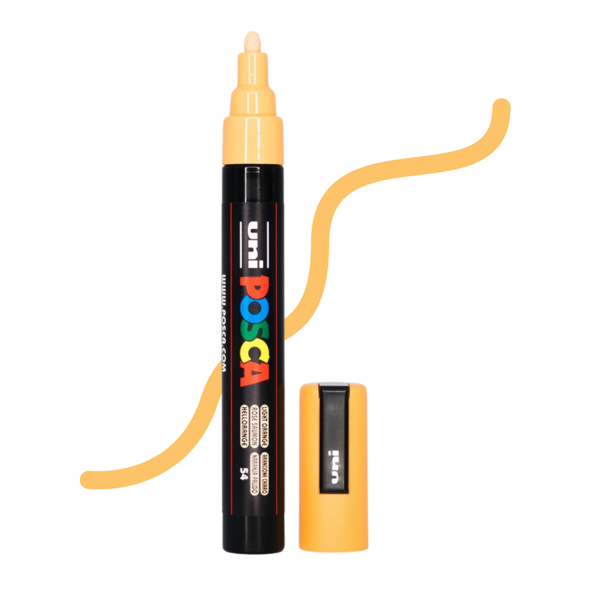 UNI POSCA 5M MEDIUM BULLET 1.8 to 2.5mm LIGHT ORANGE