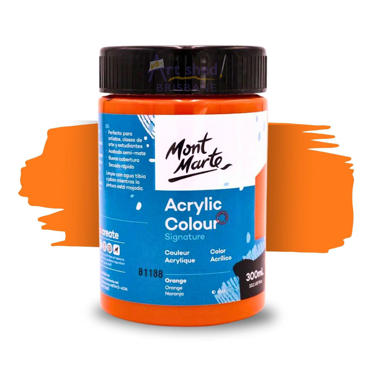 Mont Marte Acrylic Colour Paint 300ml ORANGE