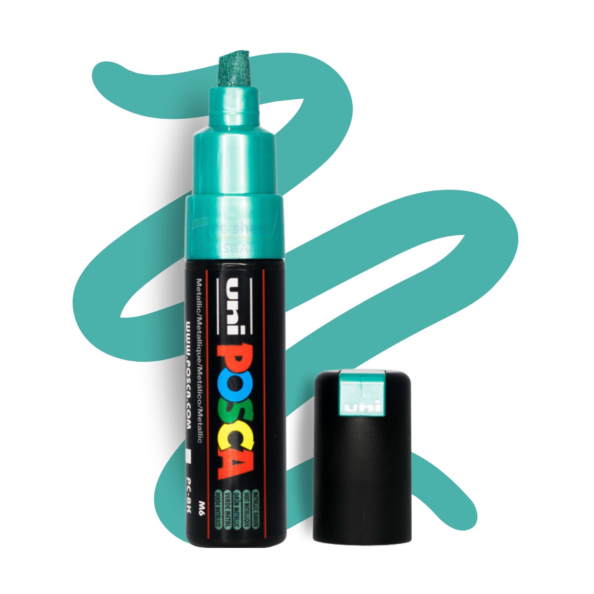 UNI POSCA 8K BOLD CHISEL 8.0mm Metallic Green