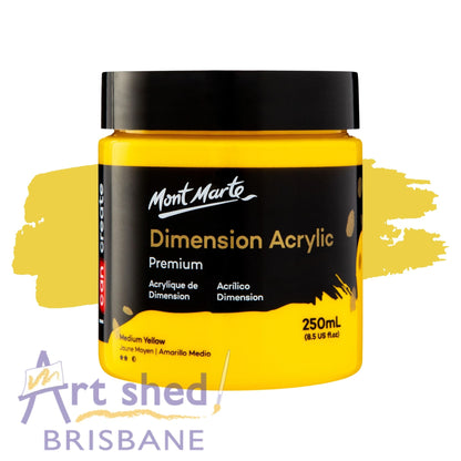 Mont Marte Dimension Acrylic Paint 250ml Medium Yellow