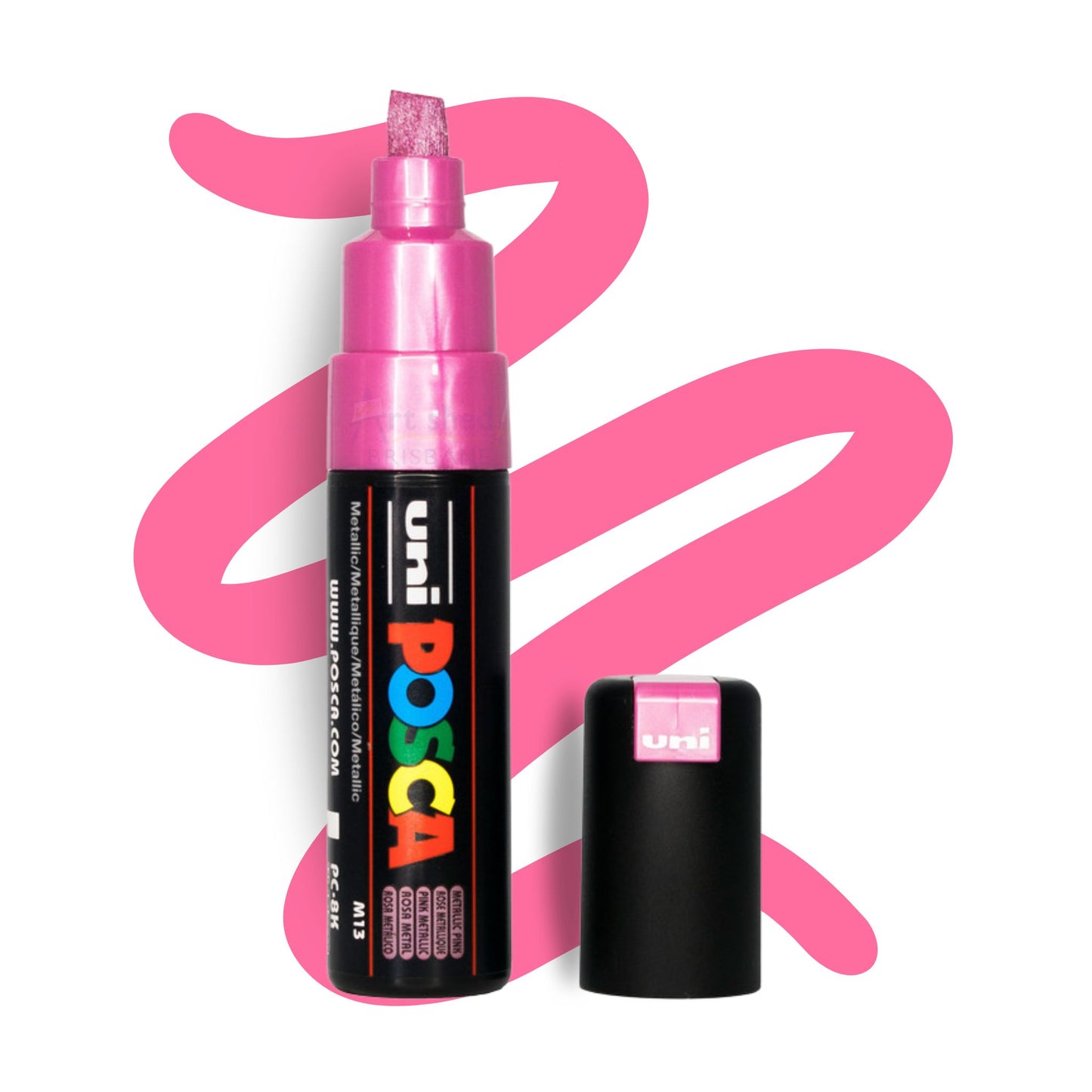 UNI POSCA 8K BOLD CHISEL 8.0mm Metallic Pink