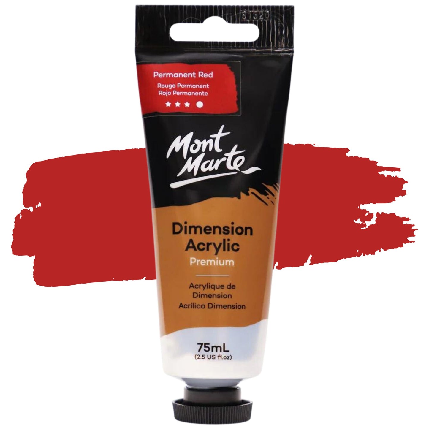 Mont Marte Dimension Acrylic Paint 75ml PERMANENT RED