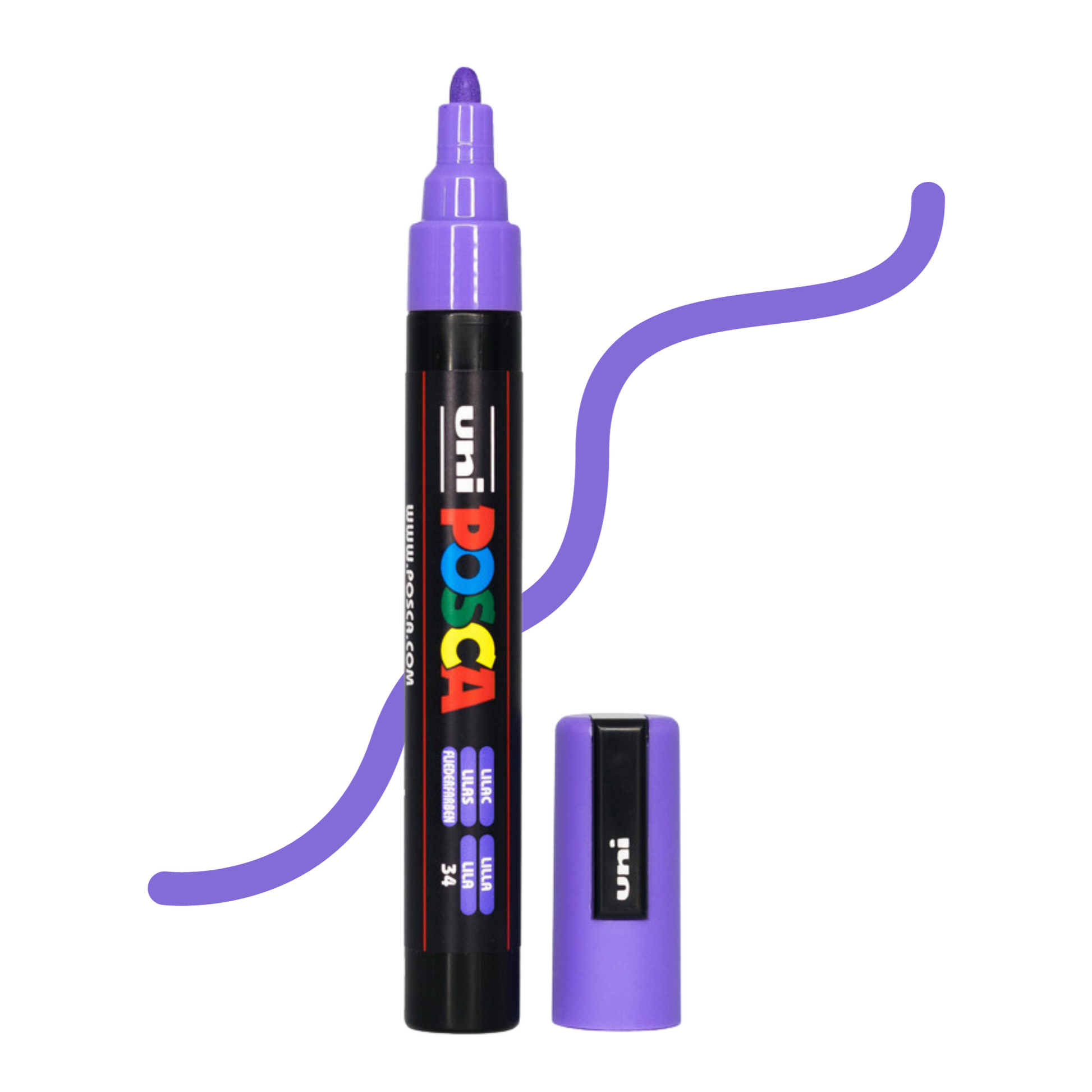 UNI POSCA 5M MEDIUM BULLET 1.8 to 2.5mm Lilac