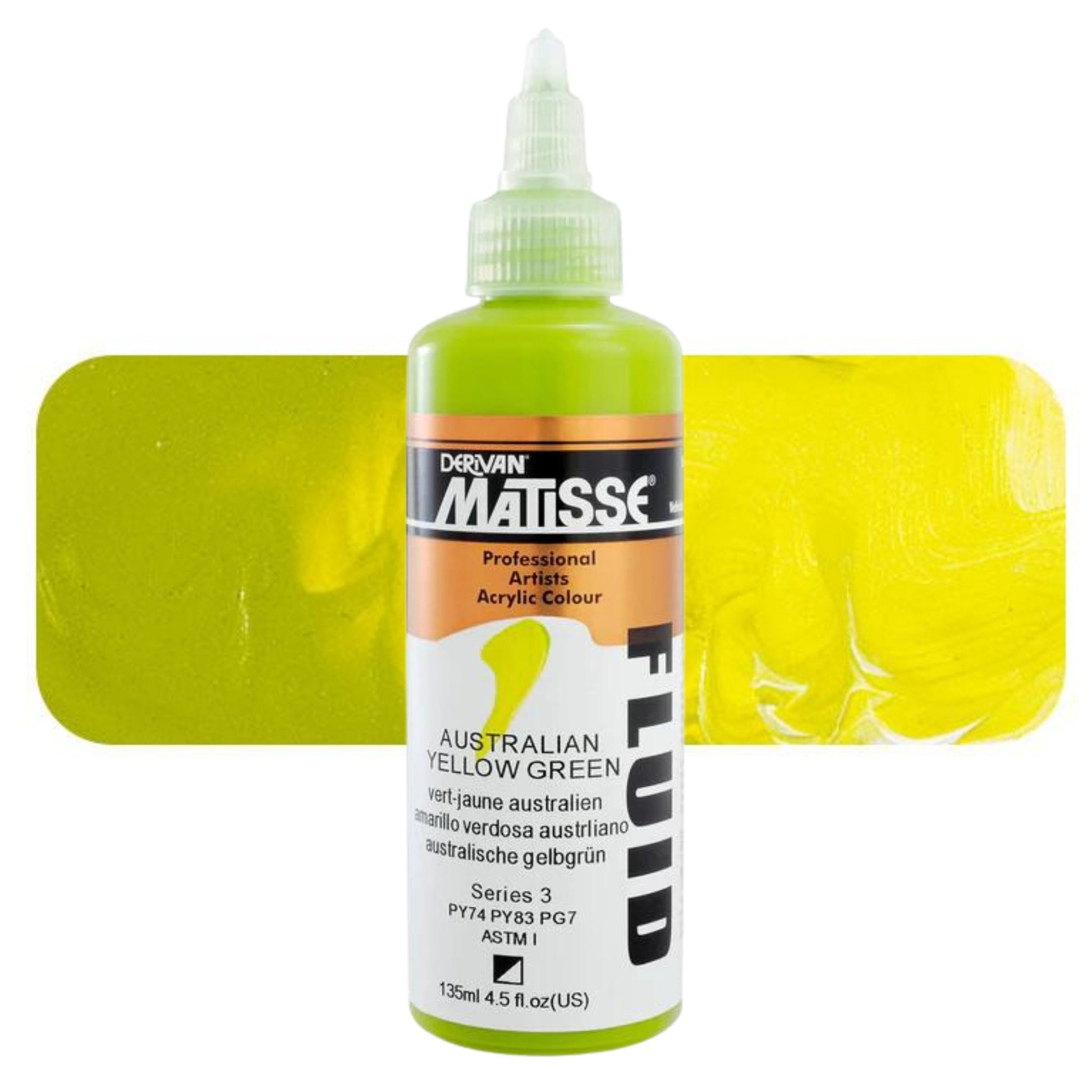 Matisse Fluid Acrylic 135ml S3 AUSTRALIAN YELLOW GREEN