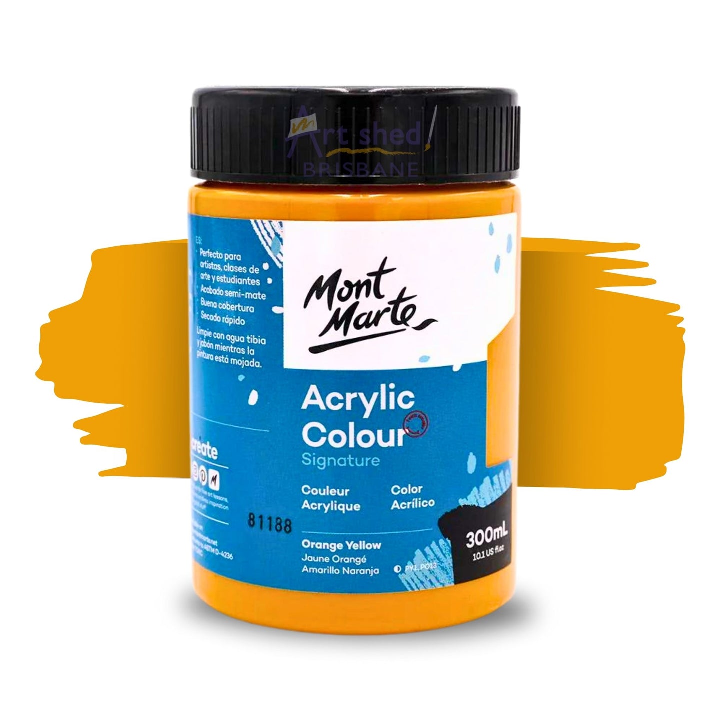 Mont Marte Acrylic Colour Paint 300ml Orange Yellow