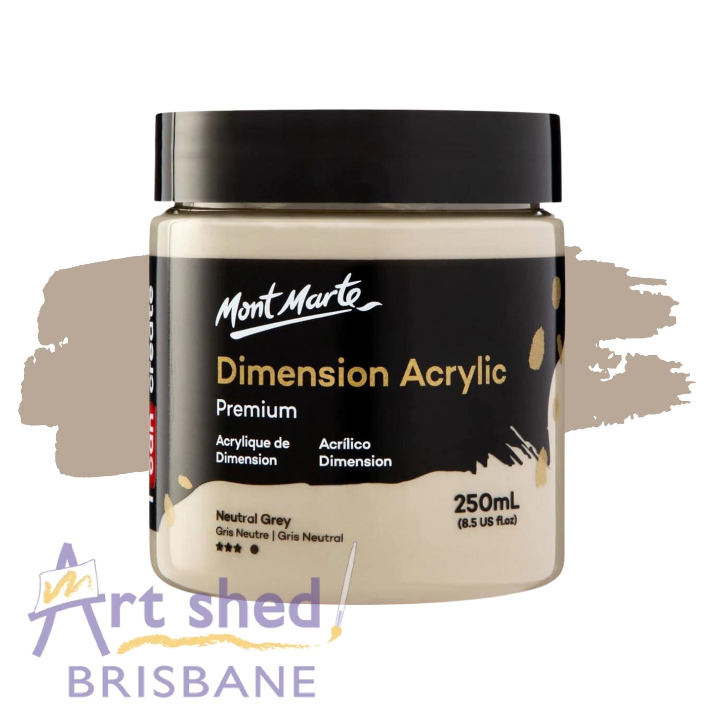 Mont Marte Dimension Acrylic Paint 250ml Neutral Grey