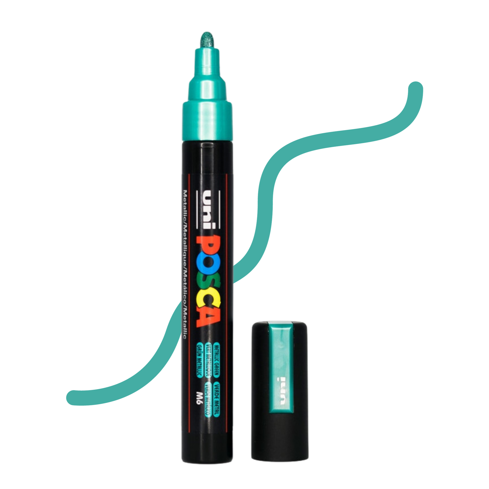 UNI POSCA 5M MEDIUM BULLET 1.8 to 2.5mm Metallic Green