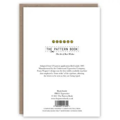 Pattern Book Gift Card - Typewriter