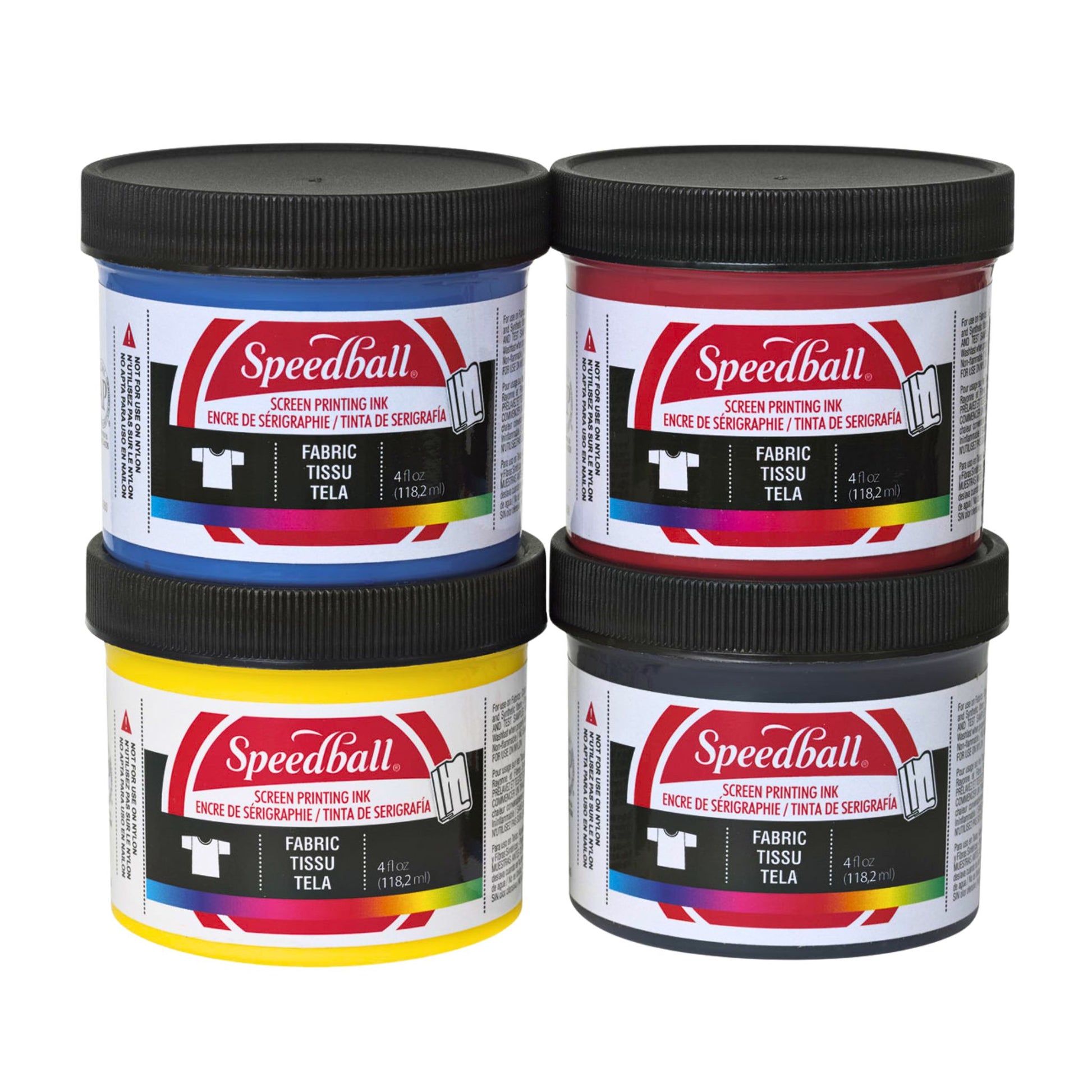 Speedball Fabric Screen Printing Ink Set with 4 Colours