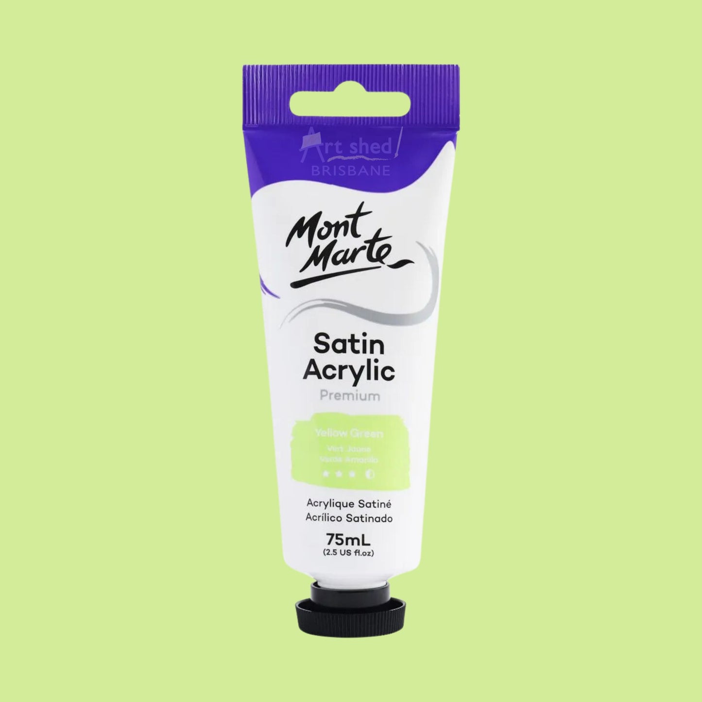 Mont Marte Satin Acrylic 75ml Yellow Green