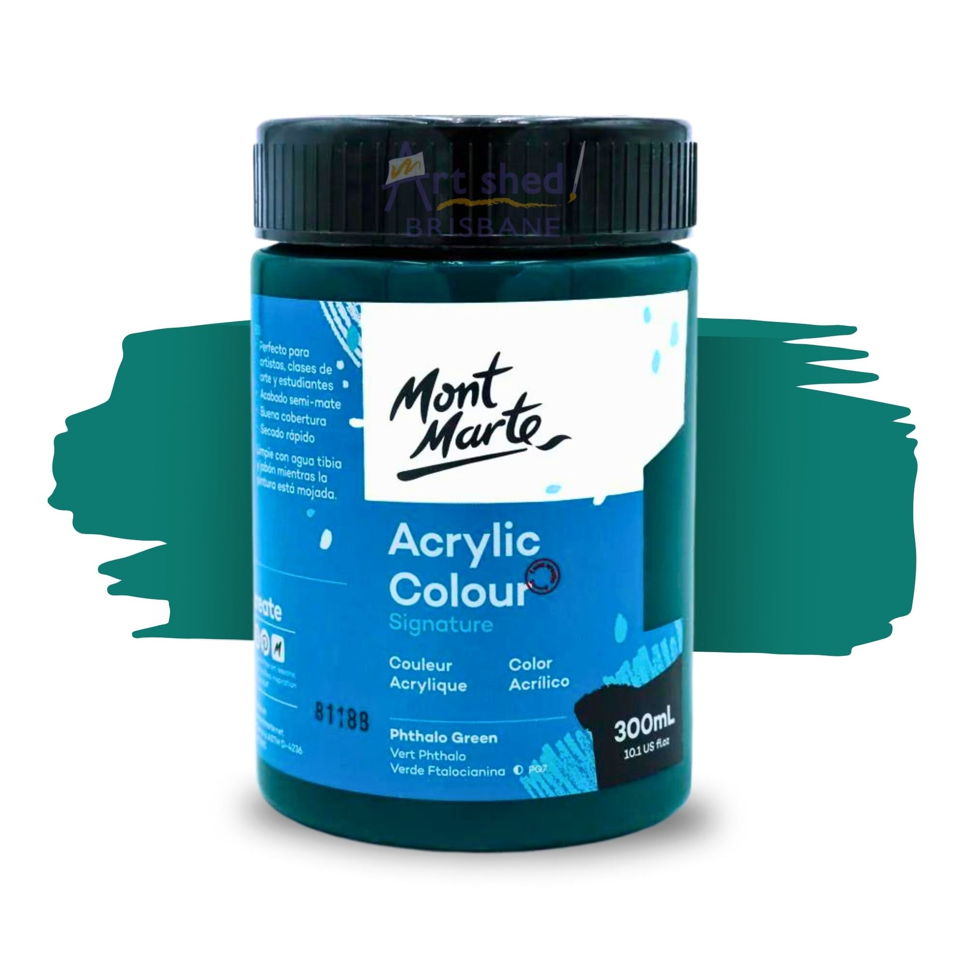 Mont Marte Acrylic Colour Paint 300ml PHTHALO GREEN