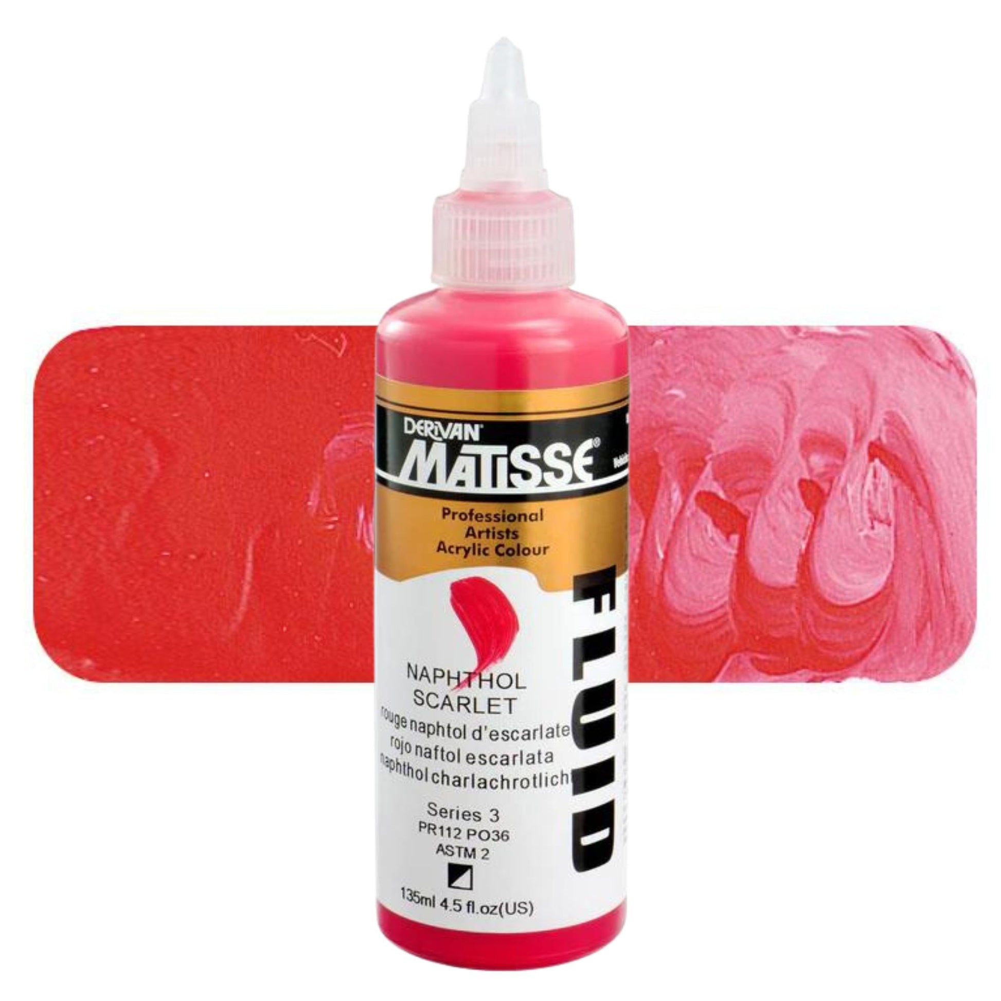 Matisse Fluid Acrylic 135ml S3 NAPTHOL SCARLET