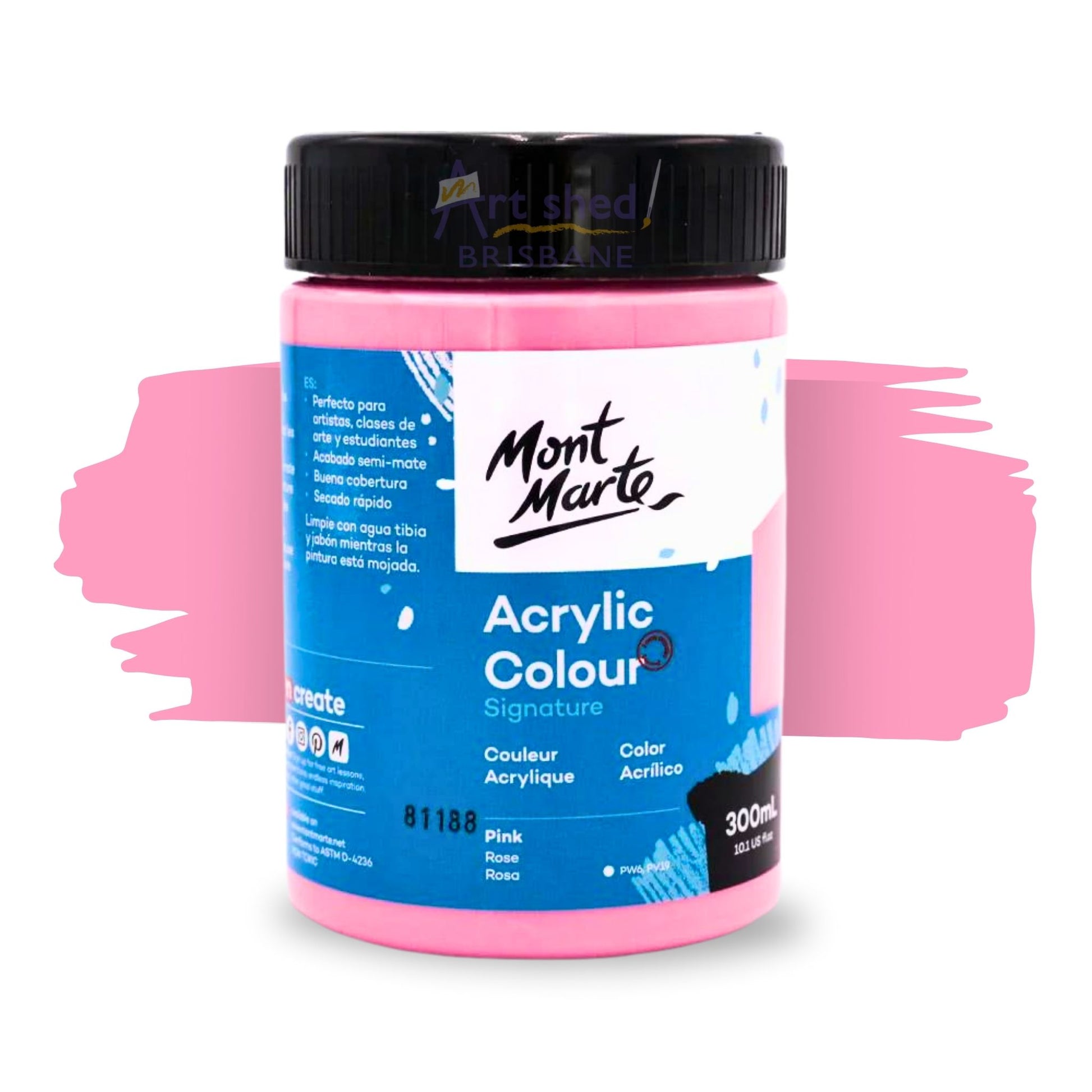 Mont Marte Acrylic Colour Paint 300ml PINK