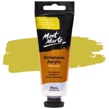 Mont Marte Dimension Acrylic Paint 75ml Pearl Yellow Mid