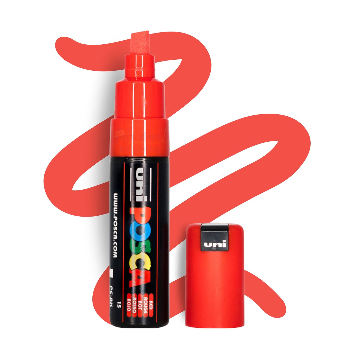 UNI POSCA 8K BOLD CHISEL 8.0mm Red