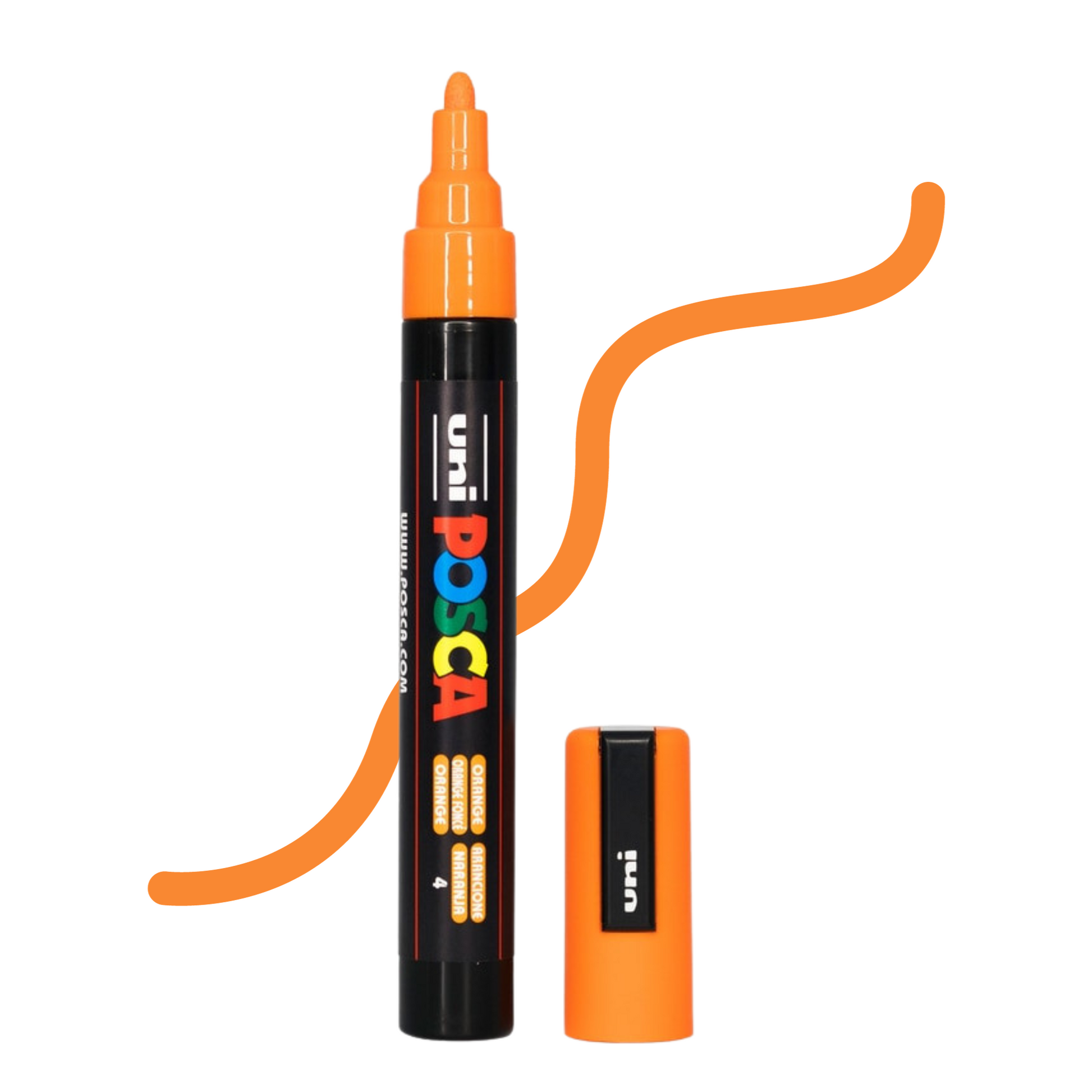 UNI POSCA 5M MEDIUM BULLET 1.8 to 2.5mm ORANGE