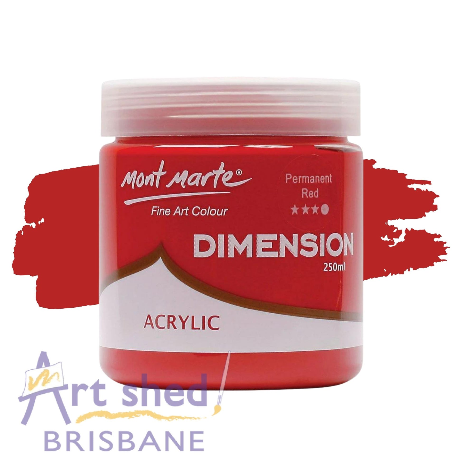 Mont Marte Dimension Acrylic Paint 250ml PERMANENT RED