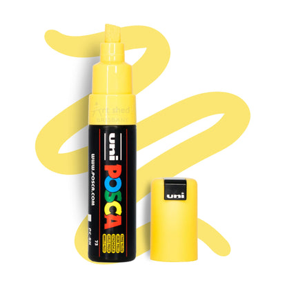 UNI POSCA 8K BOLD CHISEL 8.0mm STRAW YELLOW