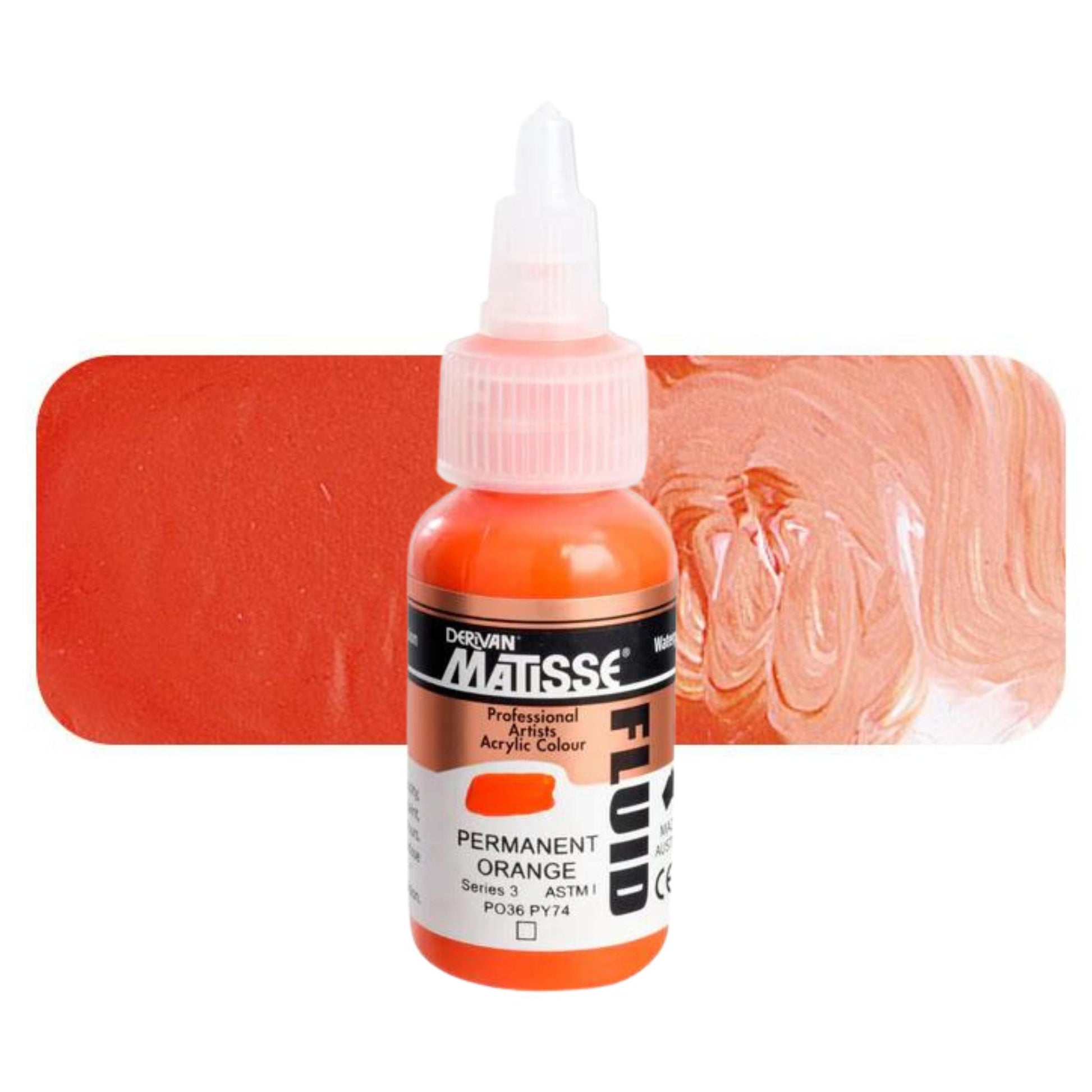 Matisse Fluid Acrylic 36ml S3 PERMANENT ORANGE