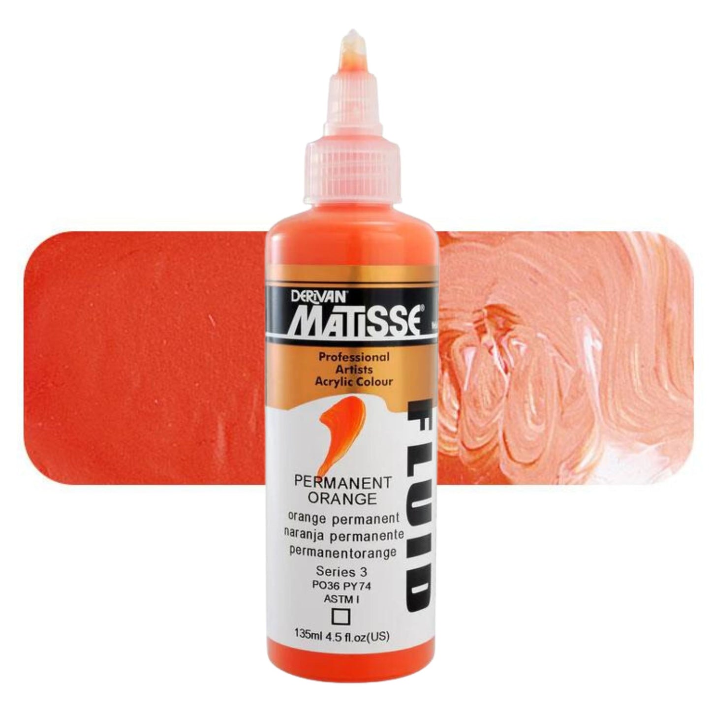 Matisse Fluid Acrylic 135ml S3 PERMANENT ORANGE