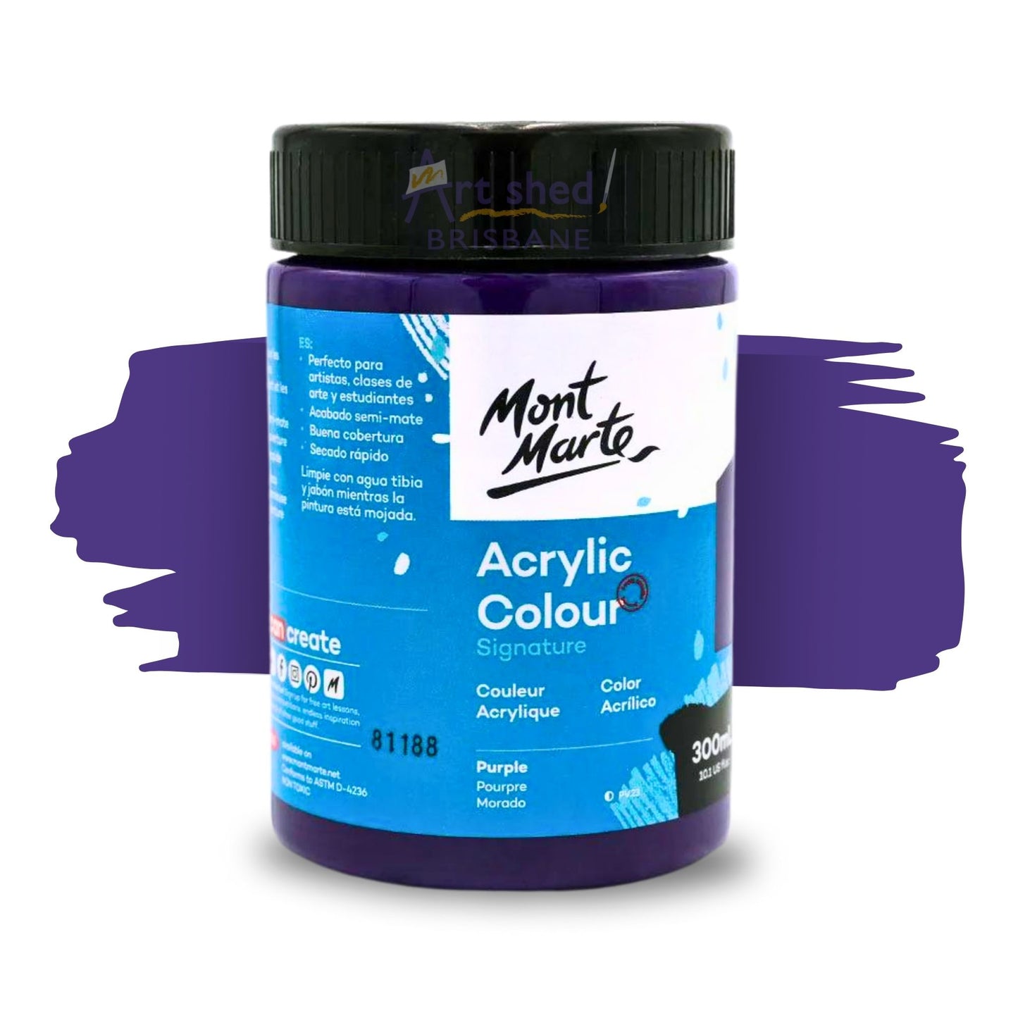 Mont Marte Acrylic Colour Paint 300ml Purple