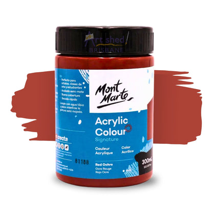 Mont Marte Acrylic Colour Paint 300ml Red Ochre