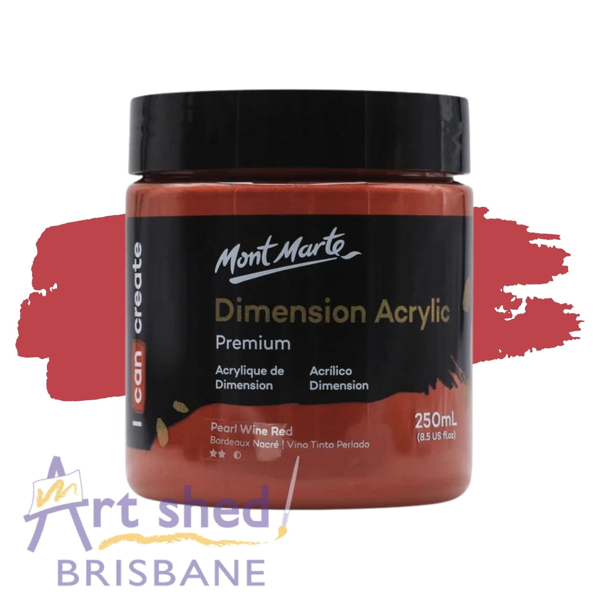 Mont Marte Dimension Acrylic Paint 250ml Pearl Wine Red