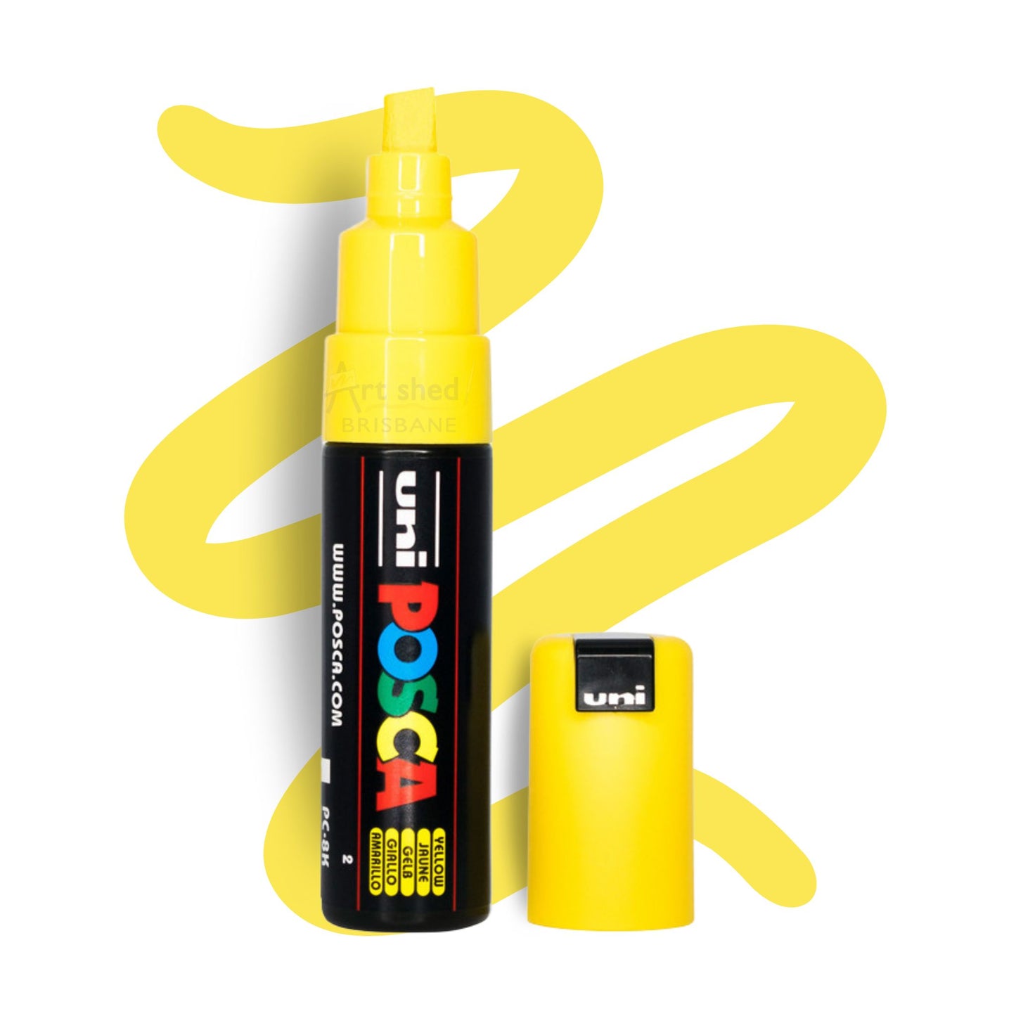 UNI POSCA 8K BOLD CHISEL 8.0mm Yellow