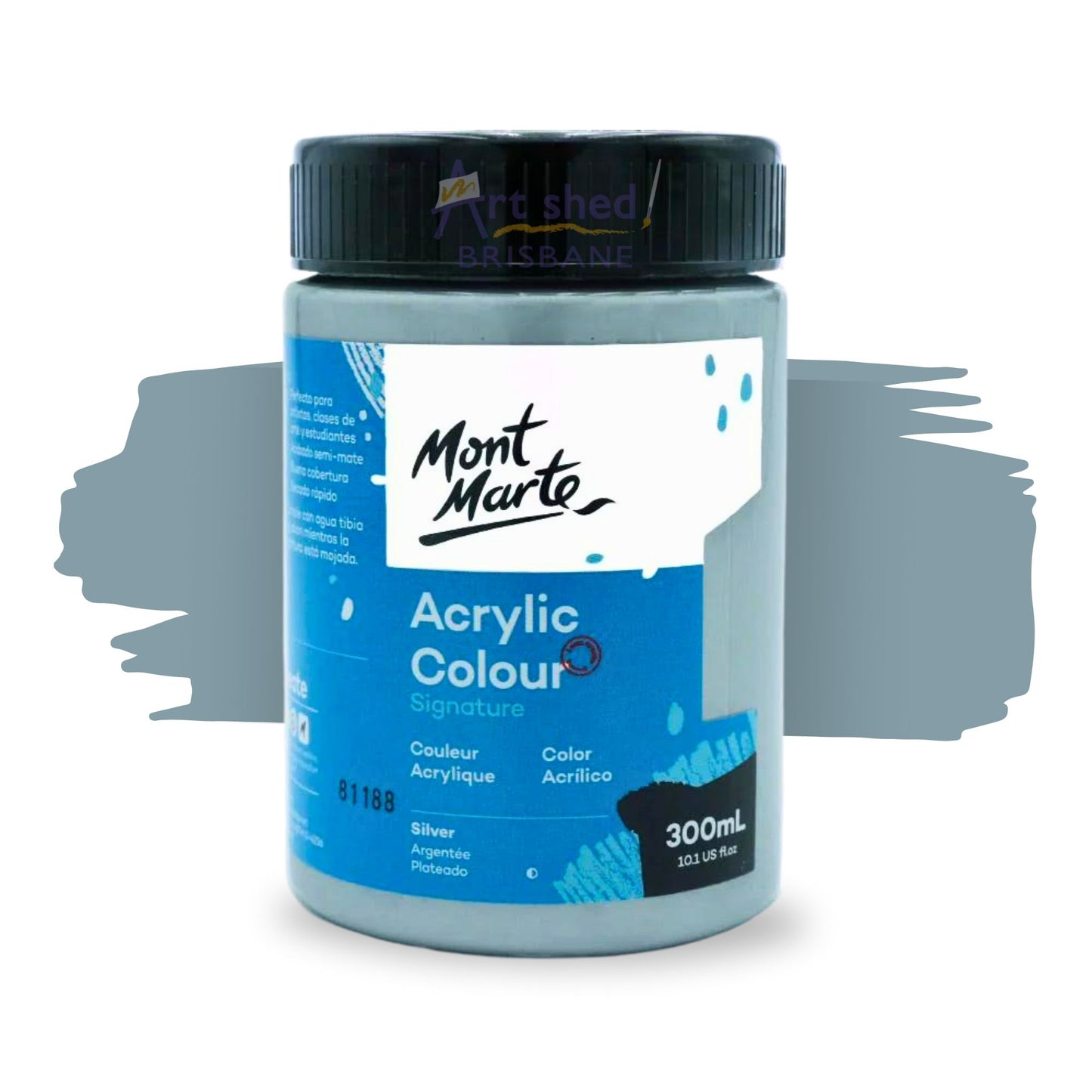 Mont Marte Acrylic Colour Paint 300ml Silver