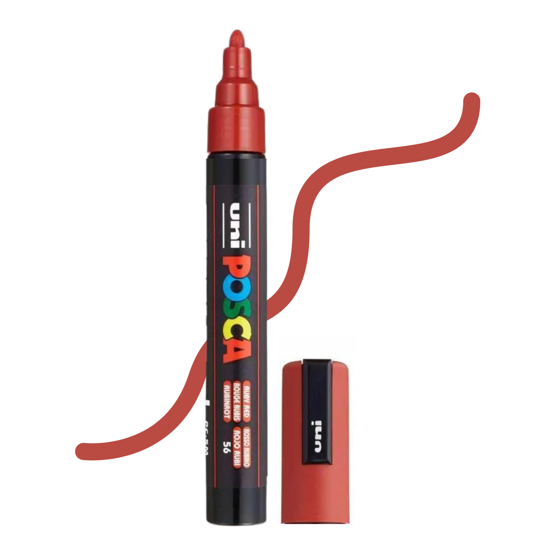 UNI POSCA 5M MEDIUM BULLET 1.8 to 2.5mm Ruby Red