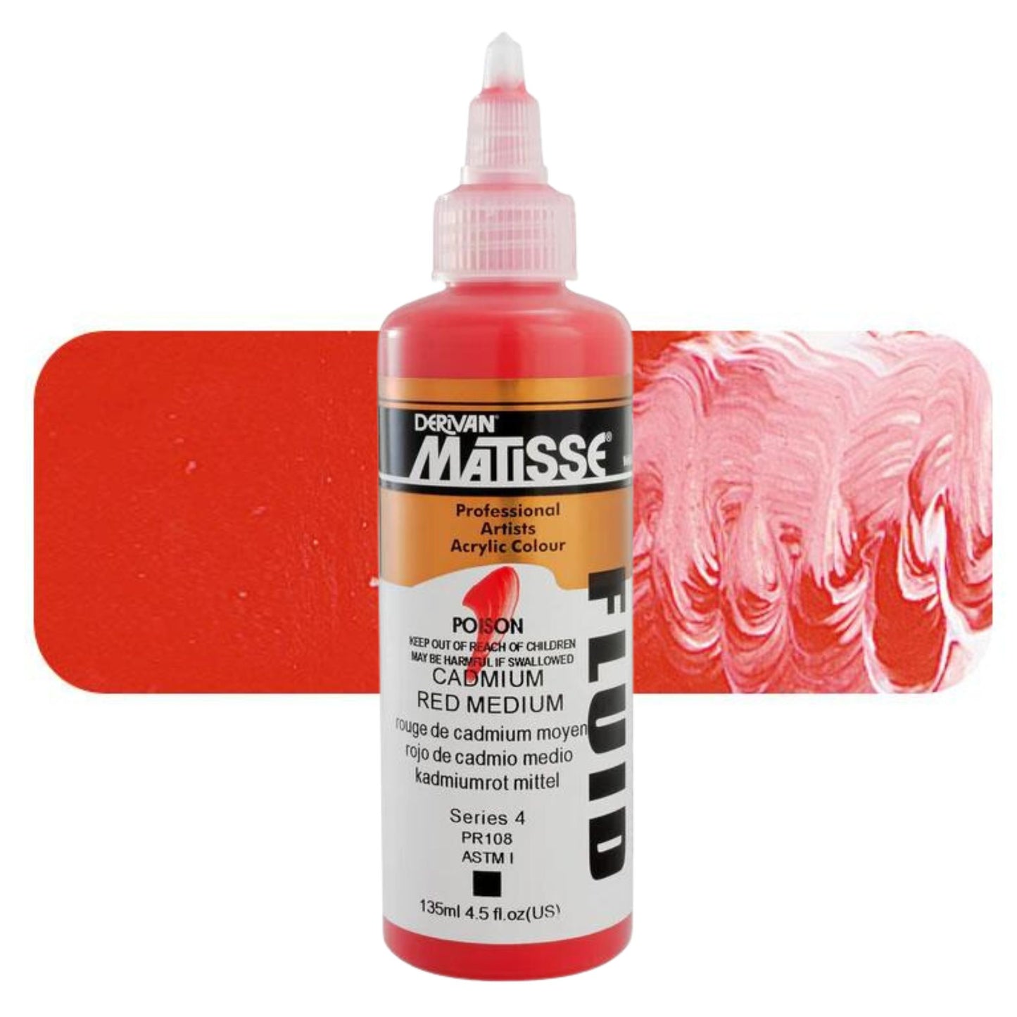 Matisse Fluid Acrylic 135ml S4 Cadmium Red Medium