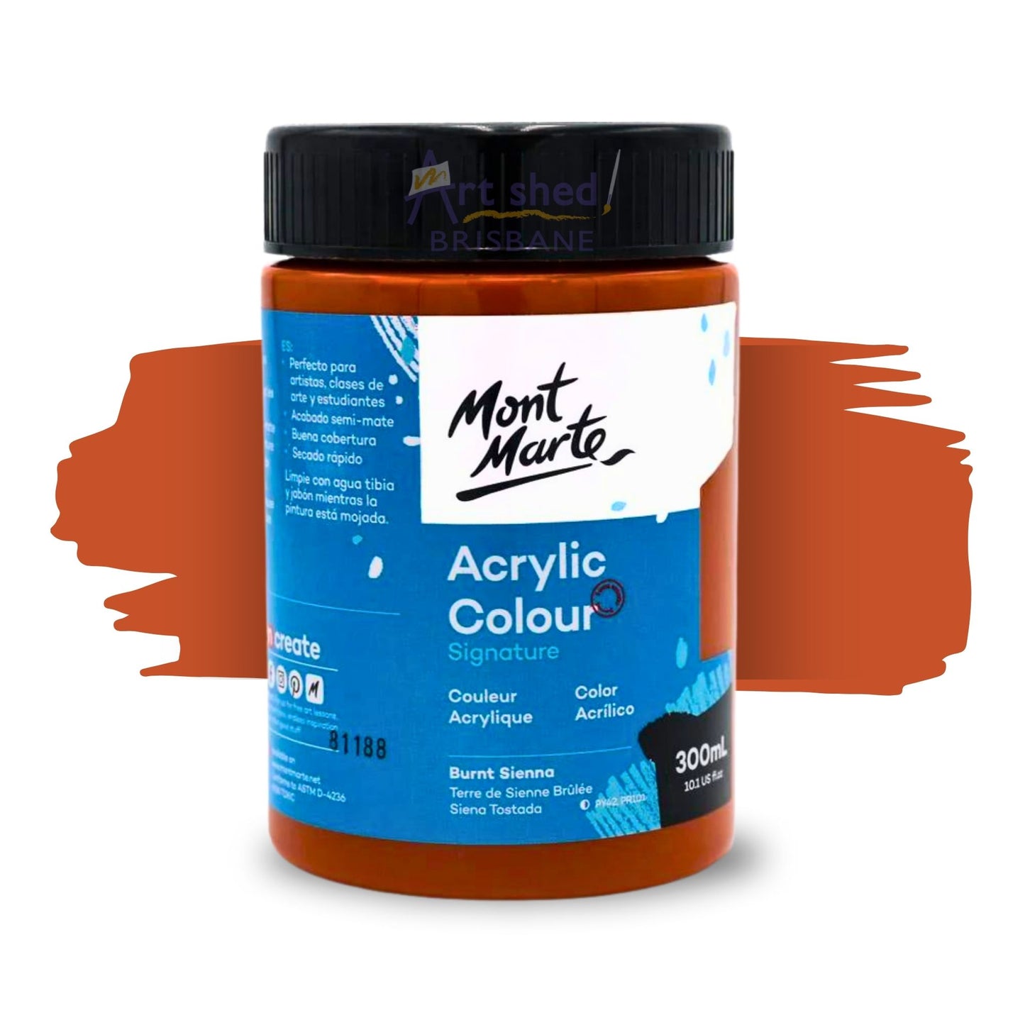 Mont Marte Acrylic Colour Paint 300ml BURNT SIENNA