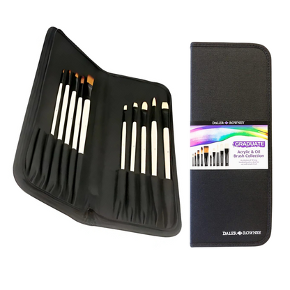 Graduate Brush Set in Case - 10 x Long Handle