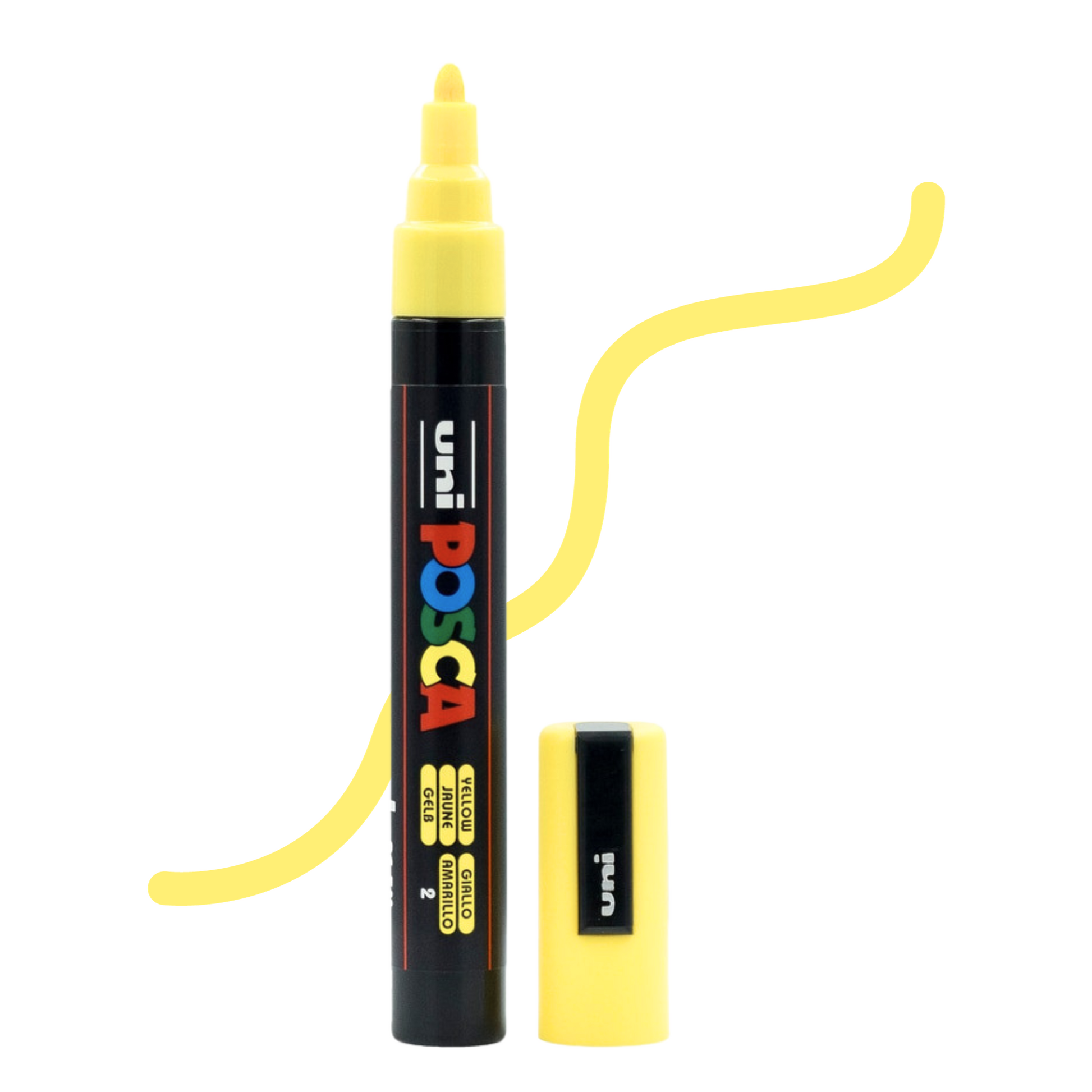 UNI POSCA 5M MEDIUM BULLET 1.8 to 2.5mm SUNSHINE YELLOW