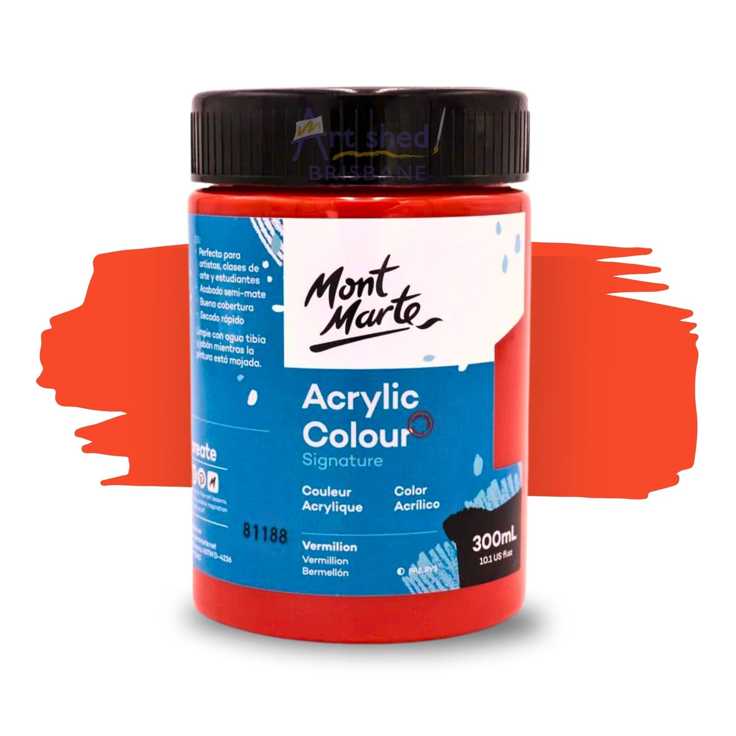 Mont Marte Acrylic Colour Paint 300ml Vermilion