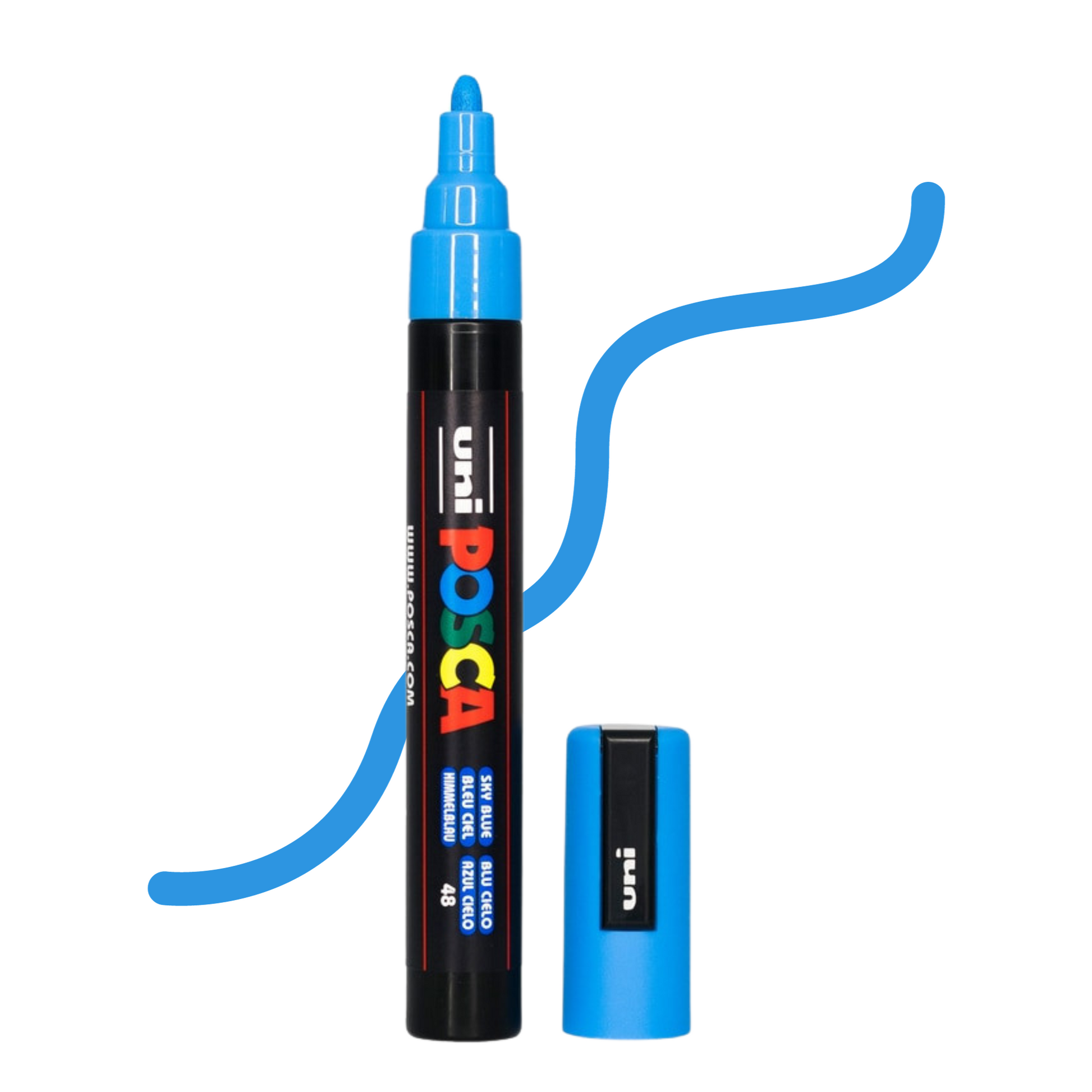 UNI POSCA 5M MEDIUM BULLET 1.8 to 2.5mm Sky Blue