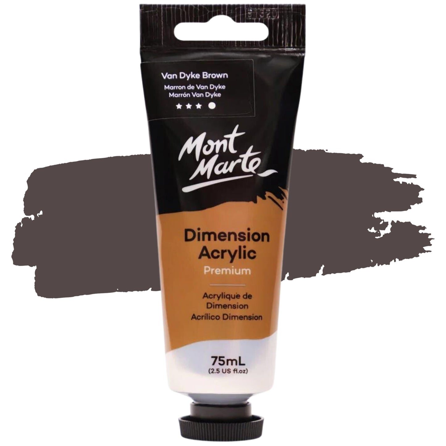 Mont Marte Dimension Acrylic Paint 75ml Vandyk Brown