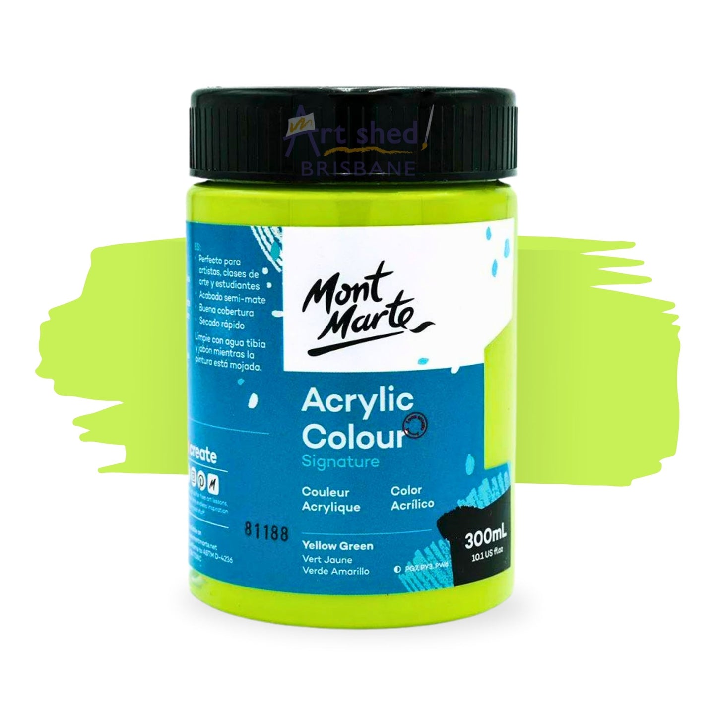 Mont Marte Acrylic Colour Paint 300ml Yellow Green