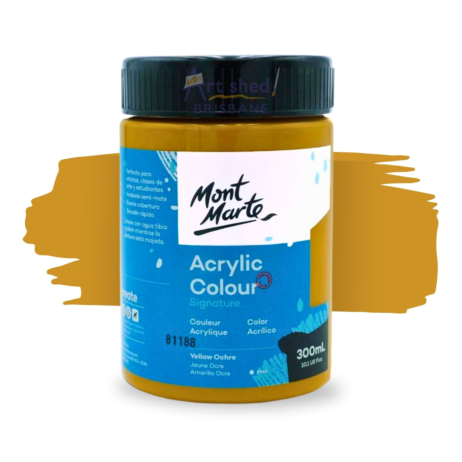 Mont Marte Acrylic Colour Paint 300ml Yellow Ochre