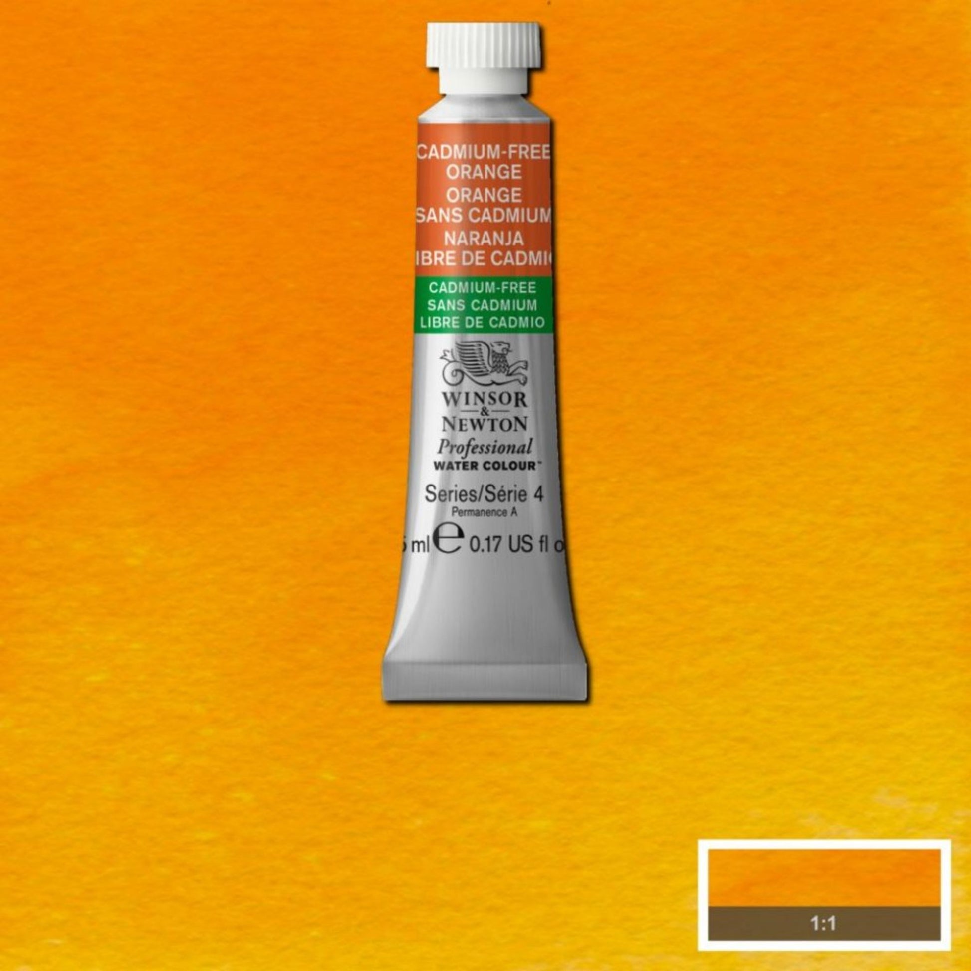 Winsor and Newton Prof WC 5ml Cadmium Free S4 Cadmium Free Orange