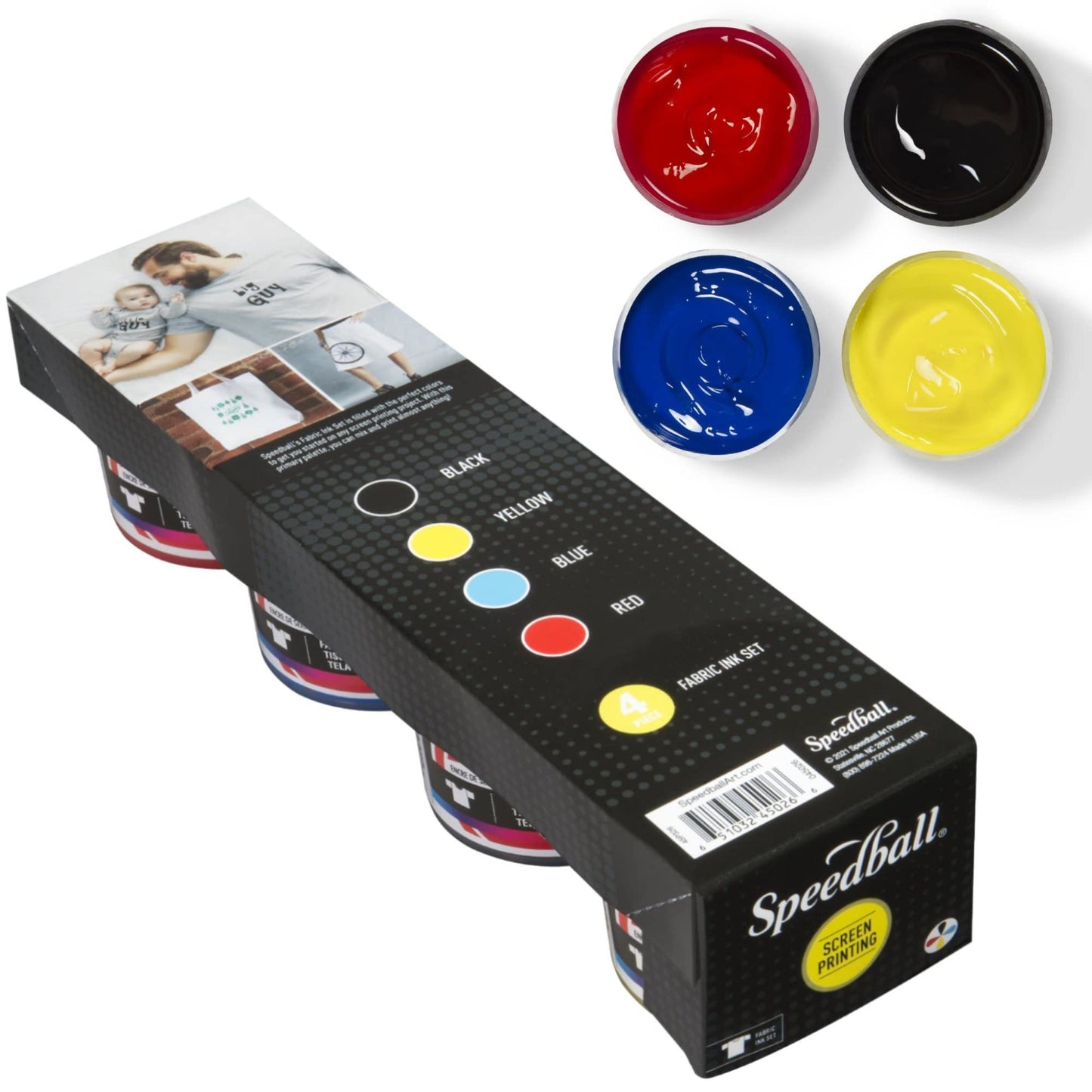 Speedball Fabric Screen Printing Ink Set with 4 Colours