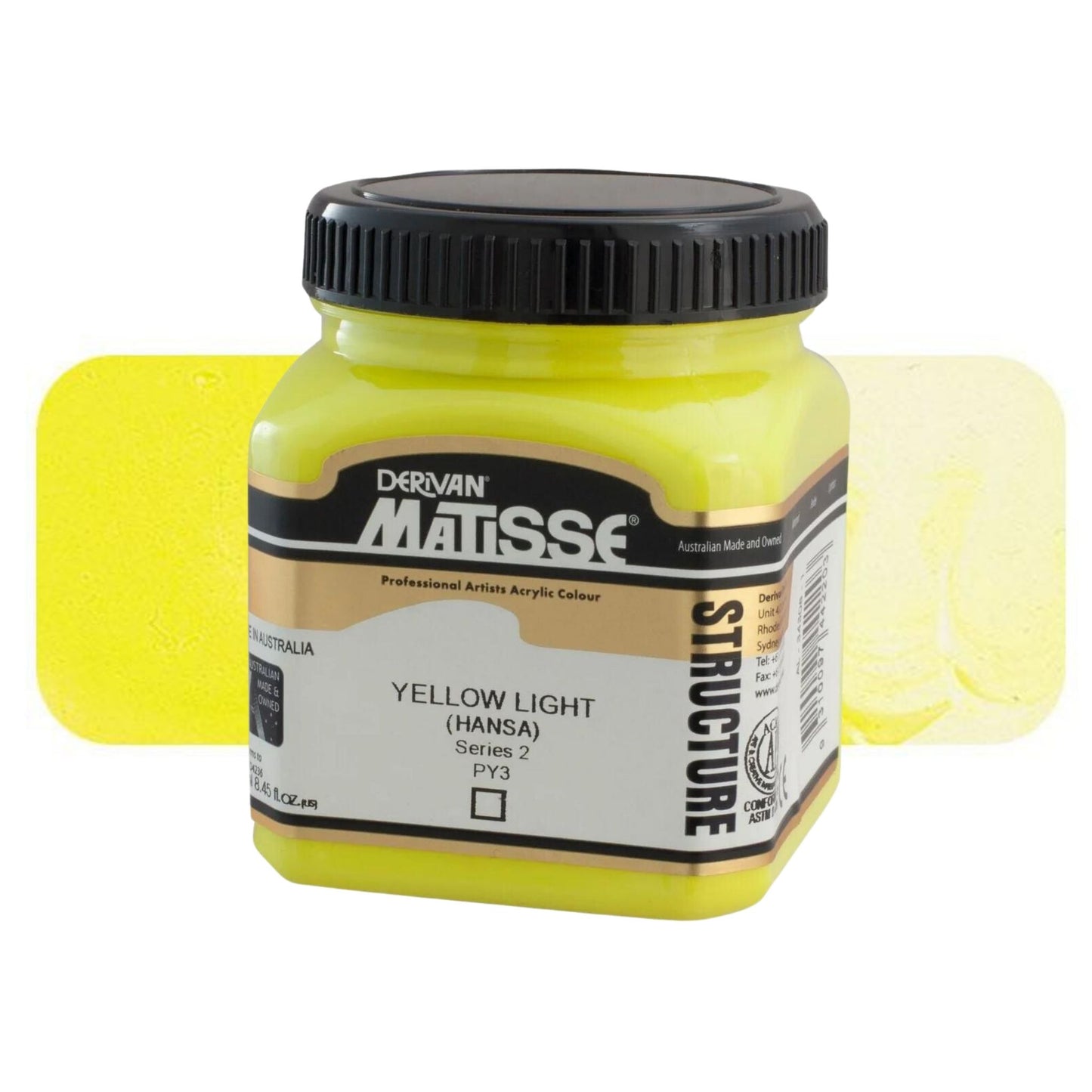 MATISSE STRUCTURE ACRYLIC 250ml S2 YELLOW LIGHT HANSA