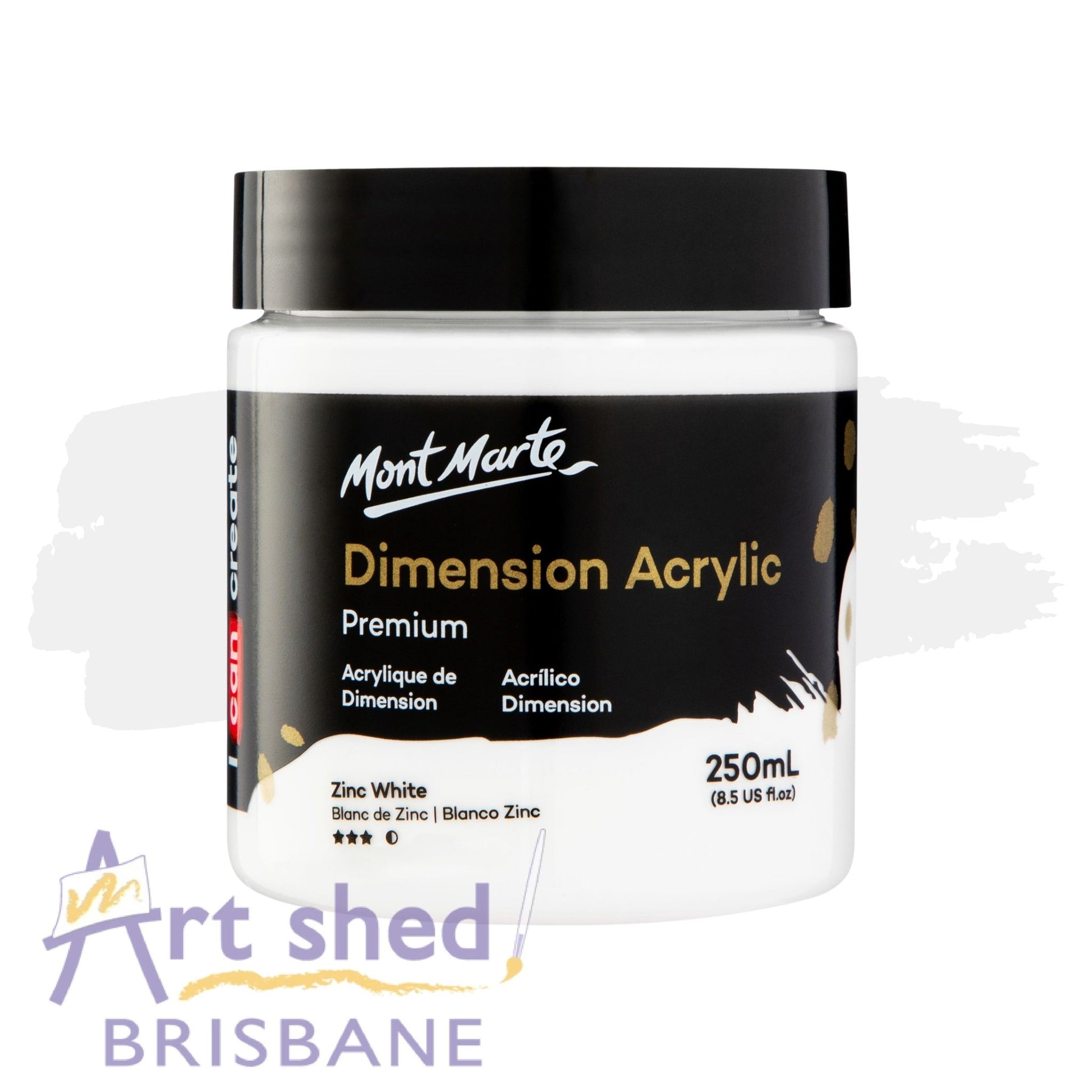 Mont Marte Dimension Acrylic Paint 250ml Zinc White