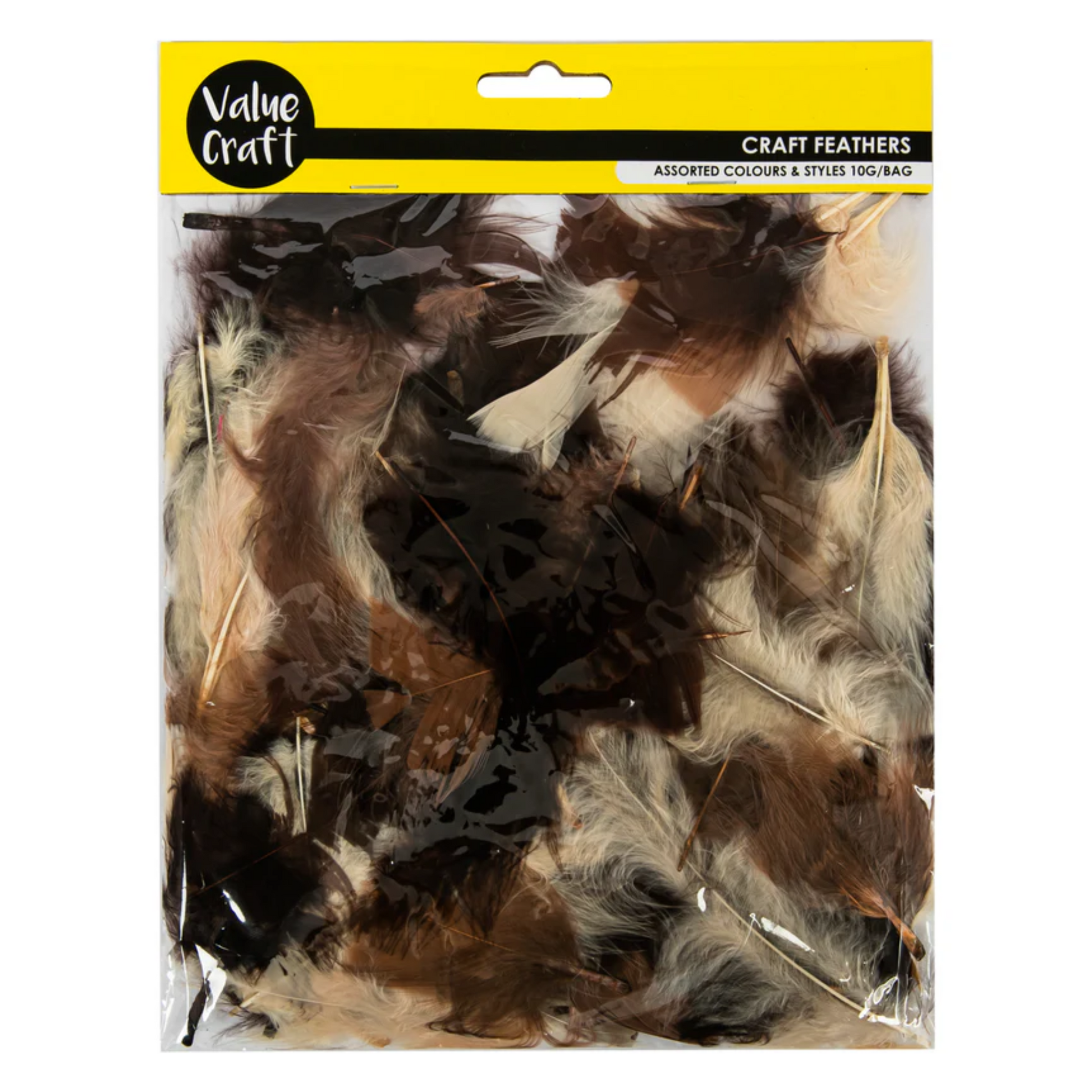 Value Craft Feathers 10g Cream Brown Choc