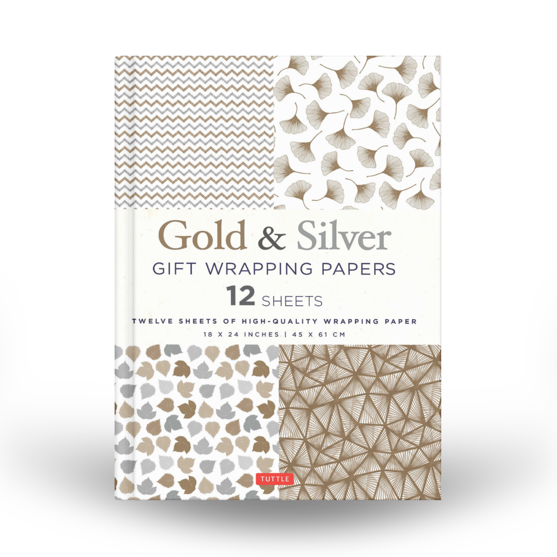 Gift Wrapping Paper 12 sheets - Gold and Silver