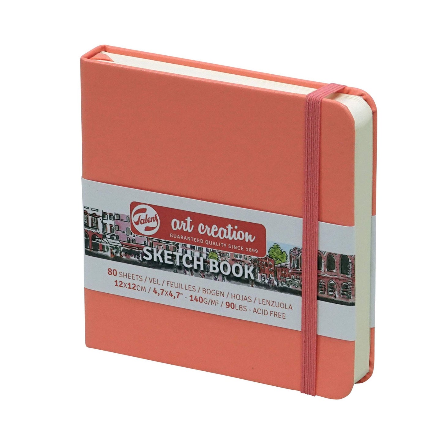 Talens Art Creation Hardback Sketchbook 140gsm 12x12cm Coral