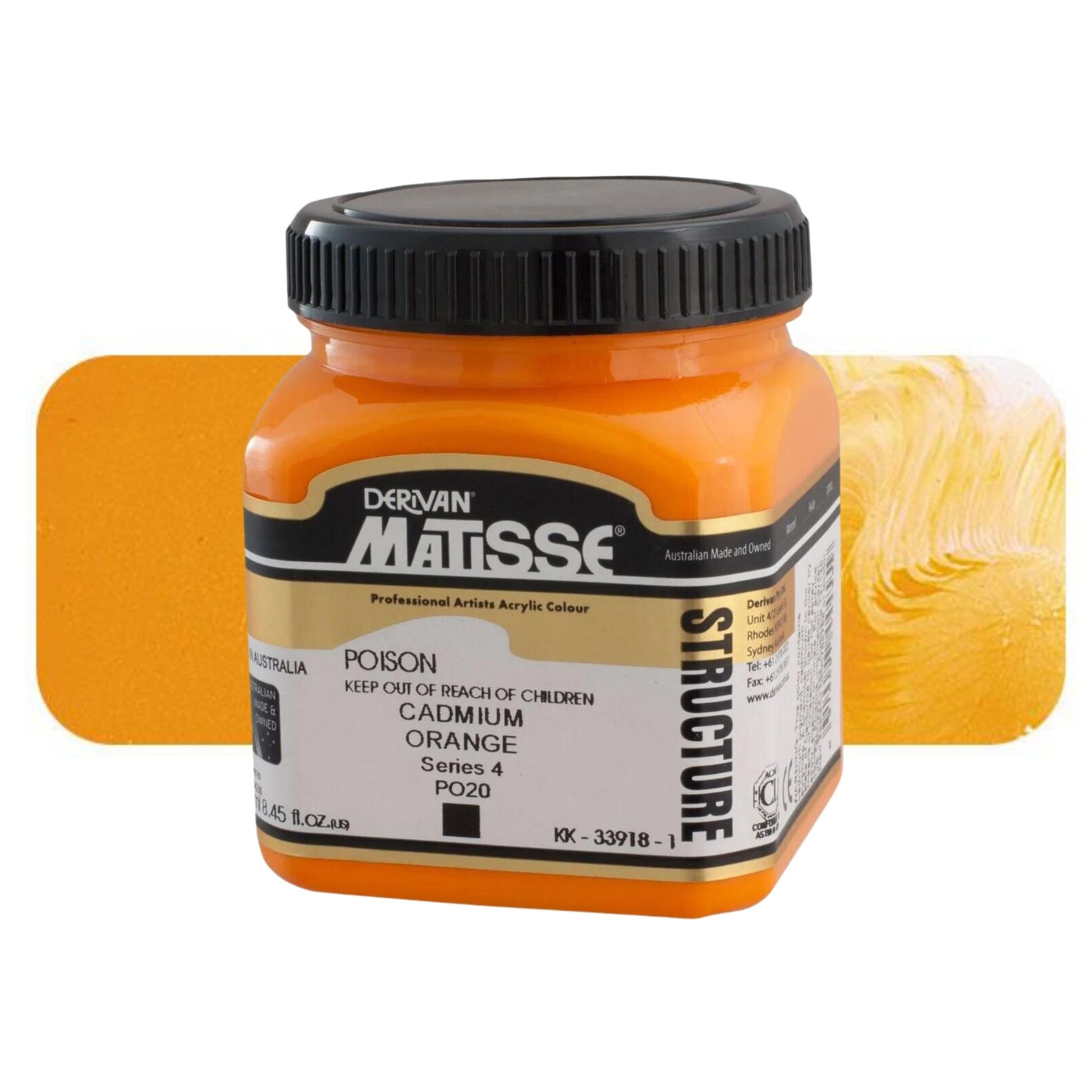 MATISSE STRUCTURE ACRYLIC 250ml S4 CADMIUM ORANGE