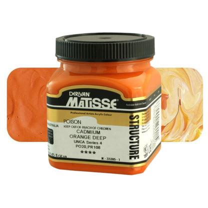 MATISSE STRUCTURE ACRYLIC 250ml S4 CADMIUM ORANGE DEEP