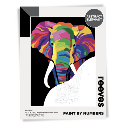 Reeves Paint By Numbers 12x16 inch - Abstract Elephant