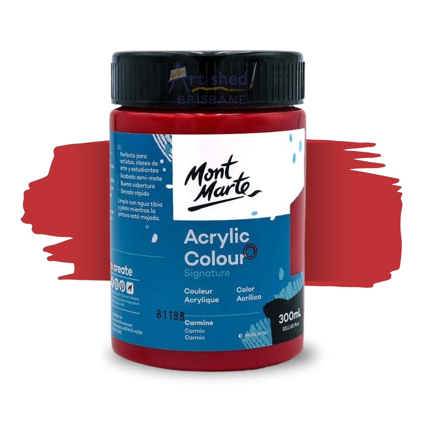 Mont Marte Acrylic Colour Paint 300ml Carmine